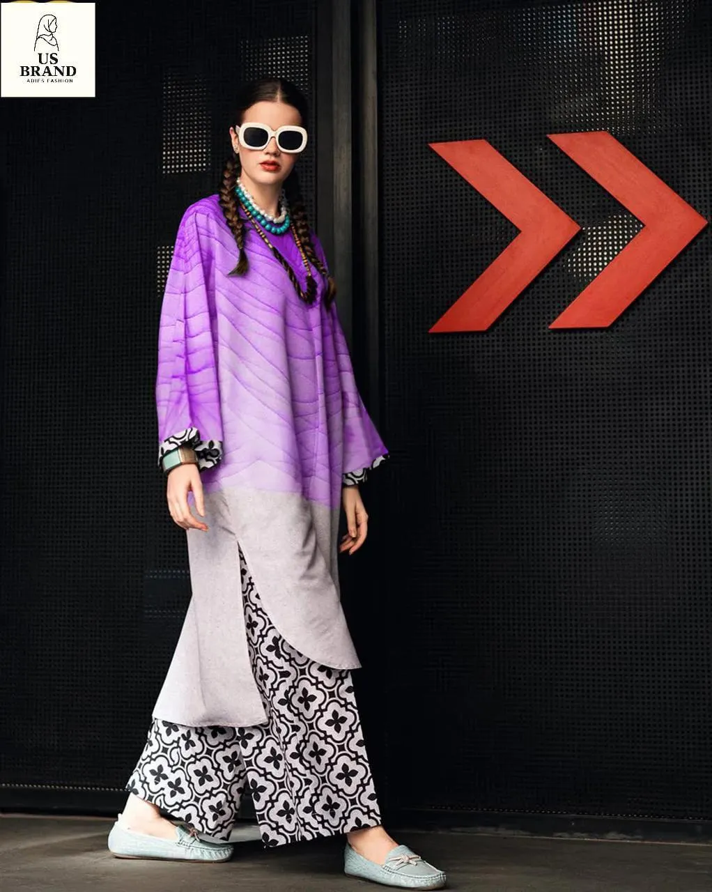 2 Pcs Women's Stitched Swiss Lawn Printed Shirt And Trouser