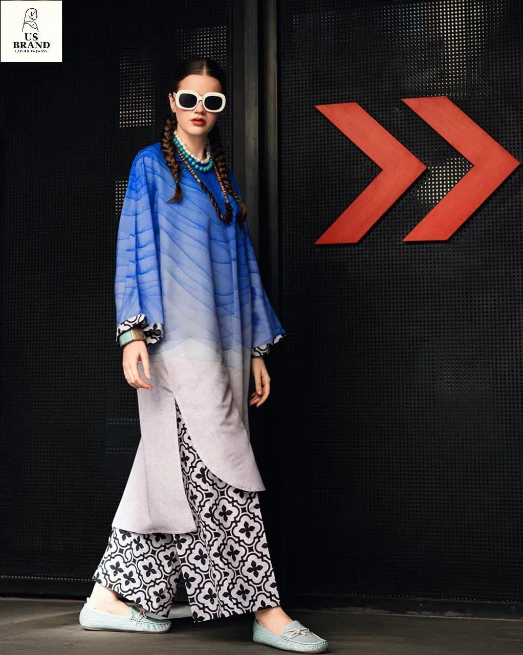 2 Pcs Women's Stitched Swiss Lawn Printed Shirt And Trouser