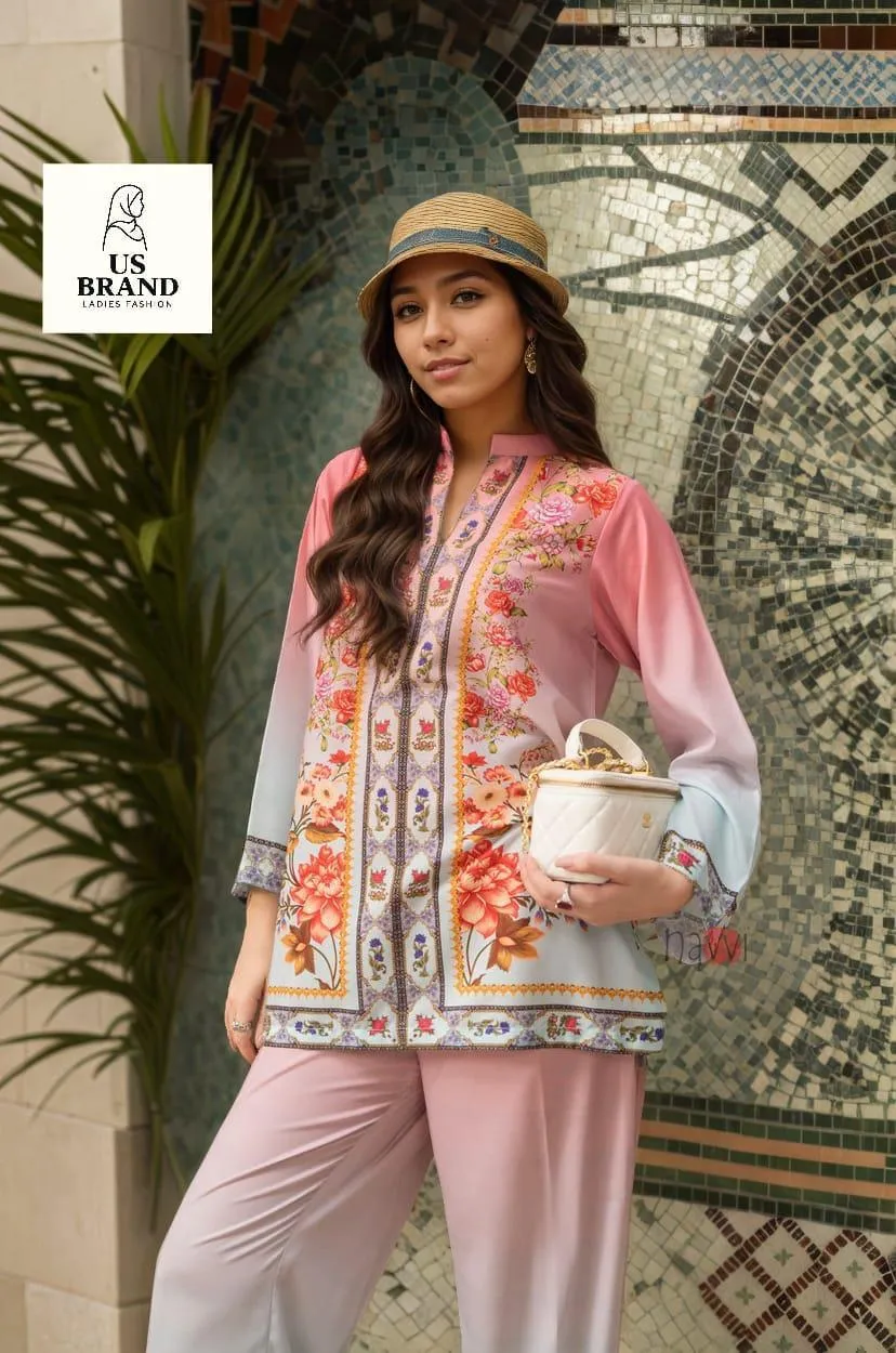 2 Pcs Women's Stitched Swiss Lawn Printed Co-Ord Set