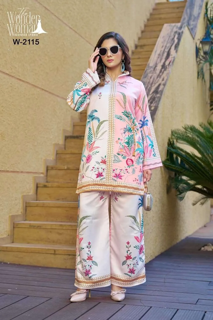 2 Pcs Women's Stitched Swiss Lawn Printed Co-Ord Set