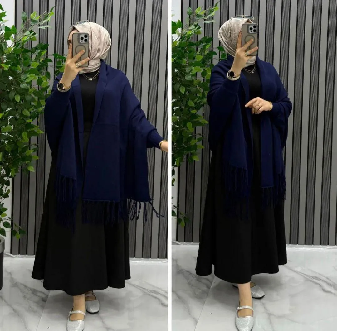 Women's Fleece Plain Cape Shawl