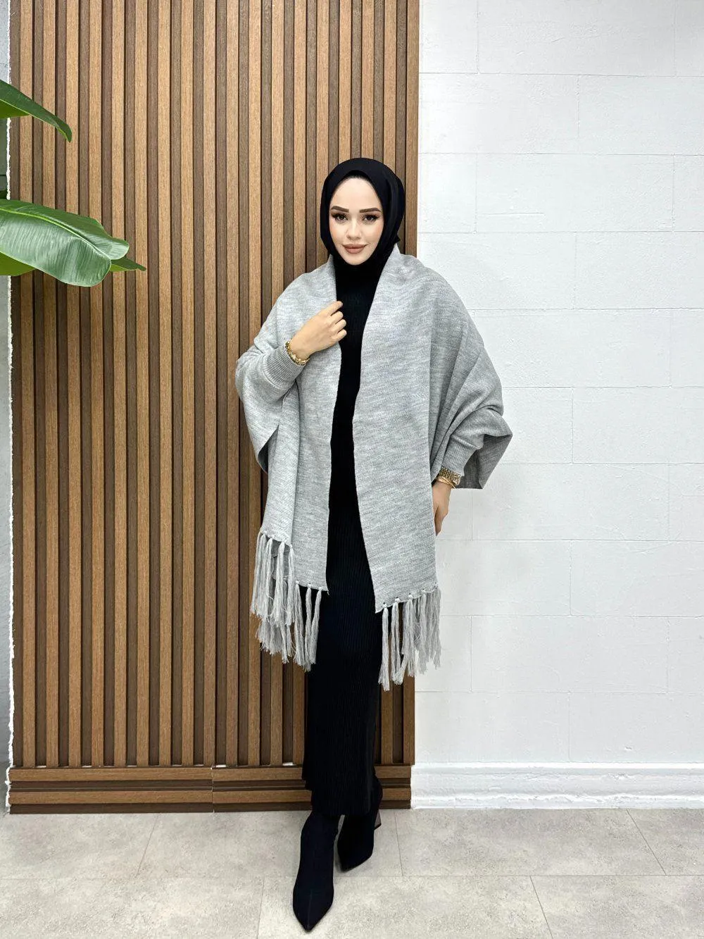 Women's Fleece Plain Cape Shawl