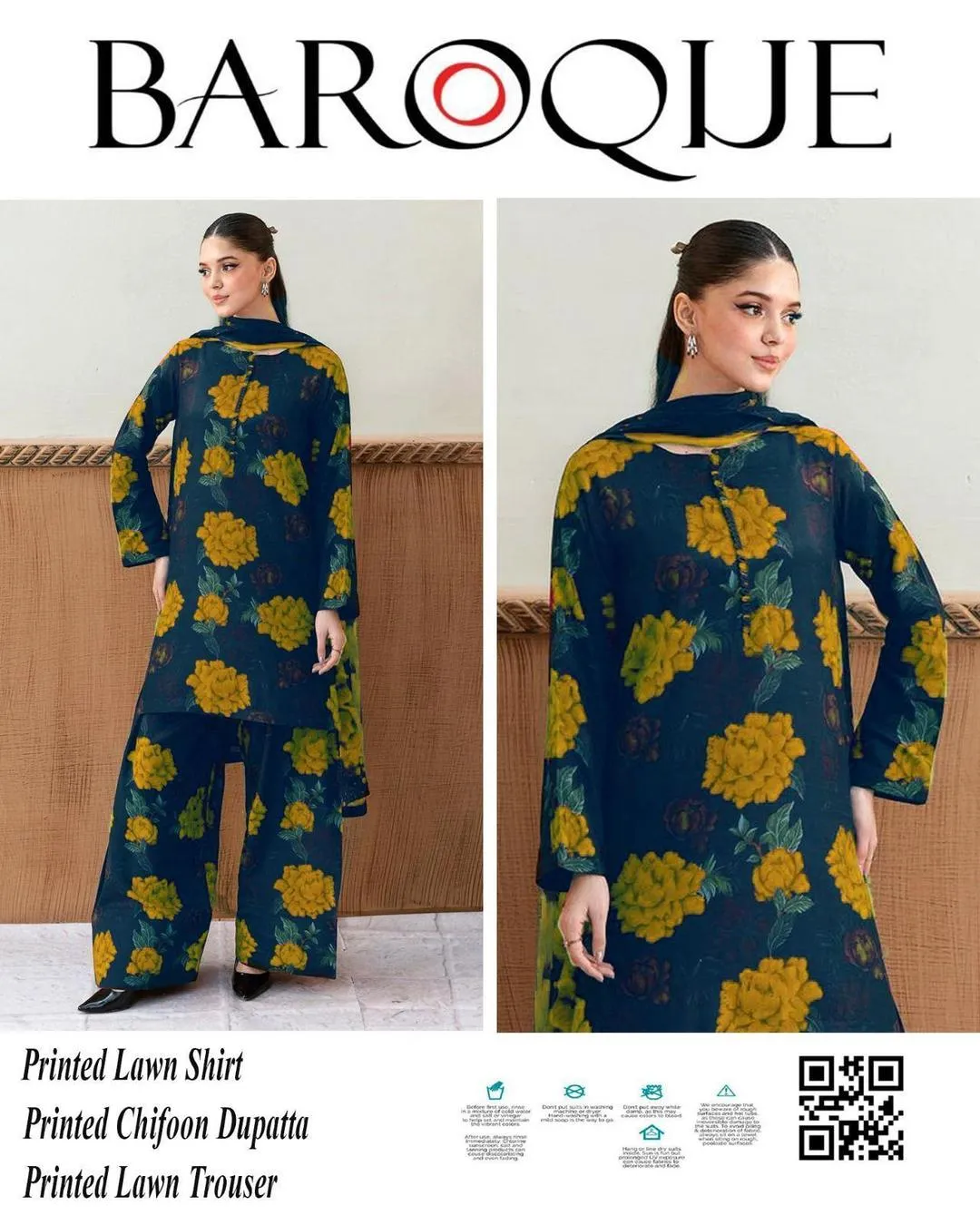 3 Pcs Women's Unstitched Printed Suit