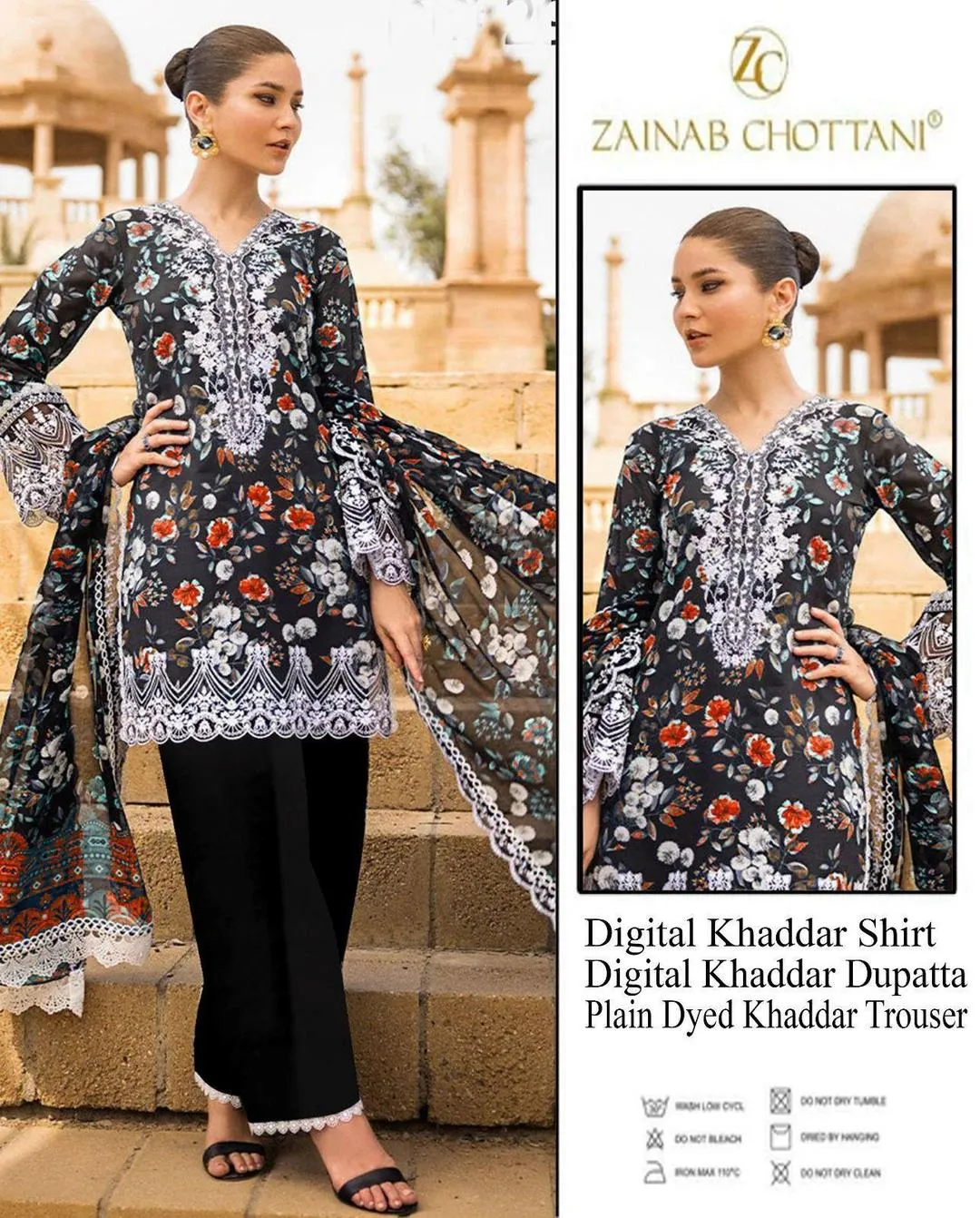 3 Pcs Women's Unstitched Printed Suit