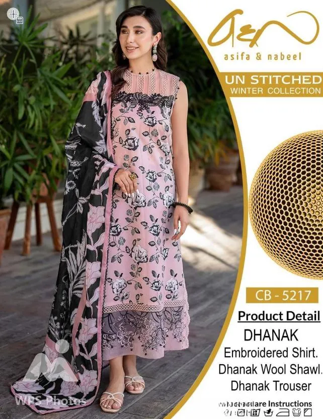 3 Pcs Women's Unstitched Embroidered Suit