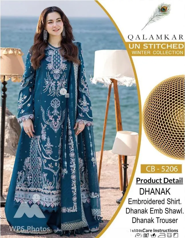 3 Pcs Women's Unstitched Embroidered Suit