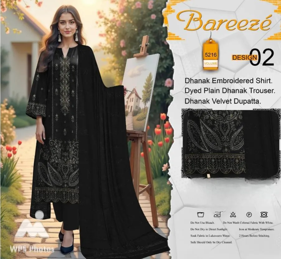 3 Pcs Women's Unstitched Embroidered Suit