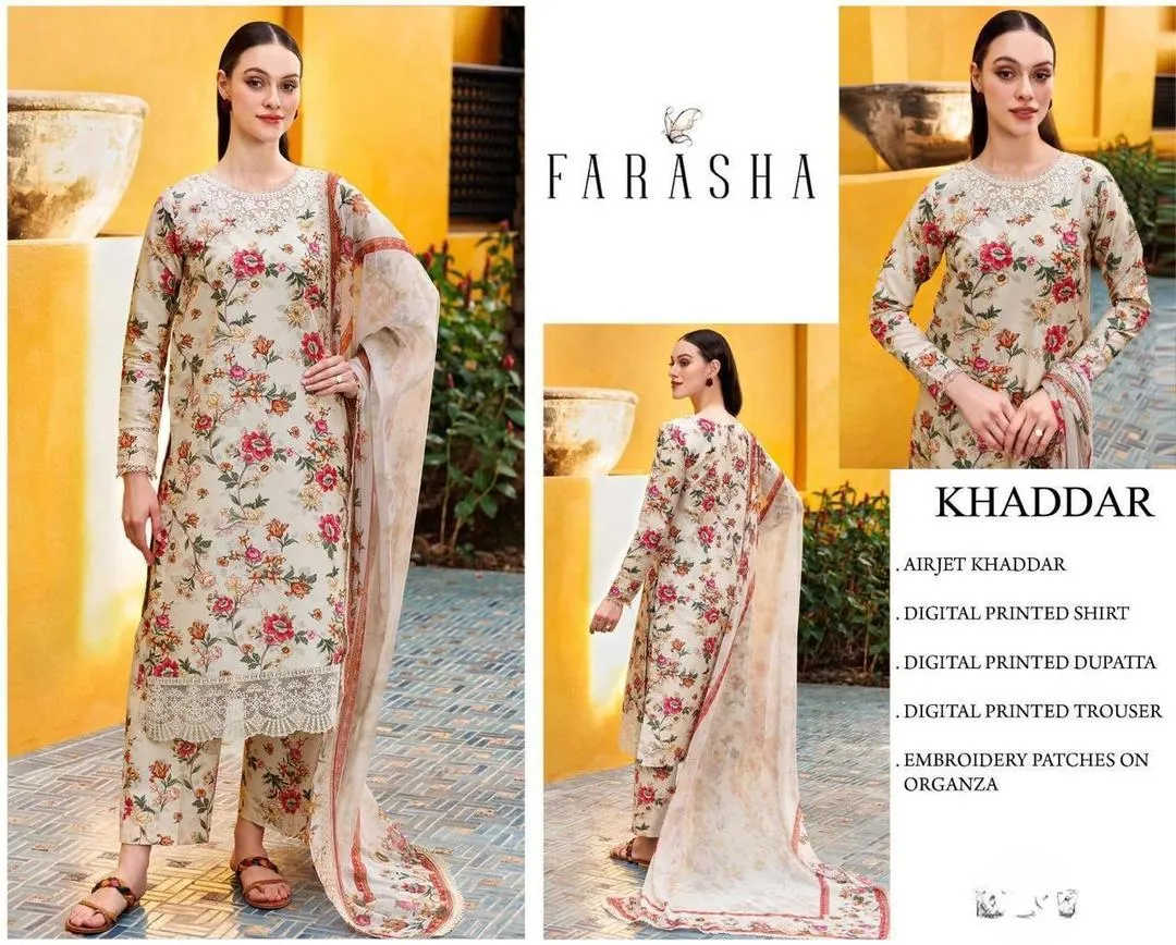 3 Pcs Women's Unstitched Digital Print Suit