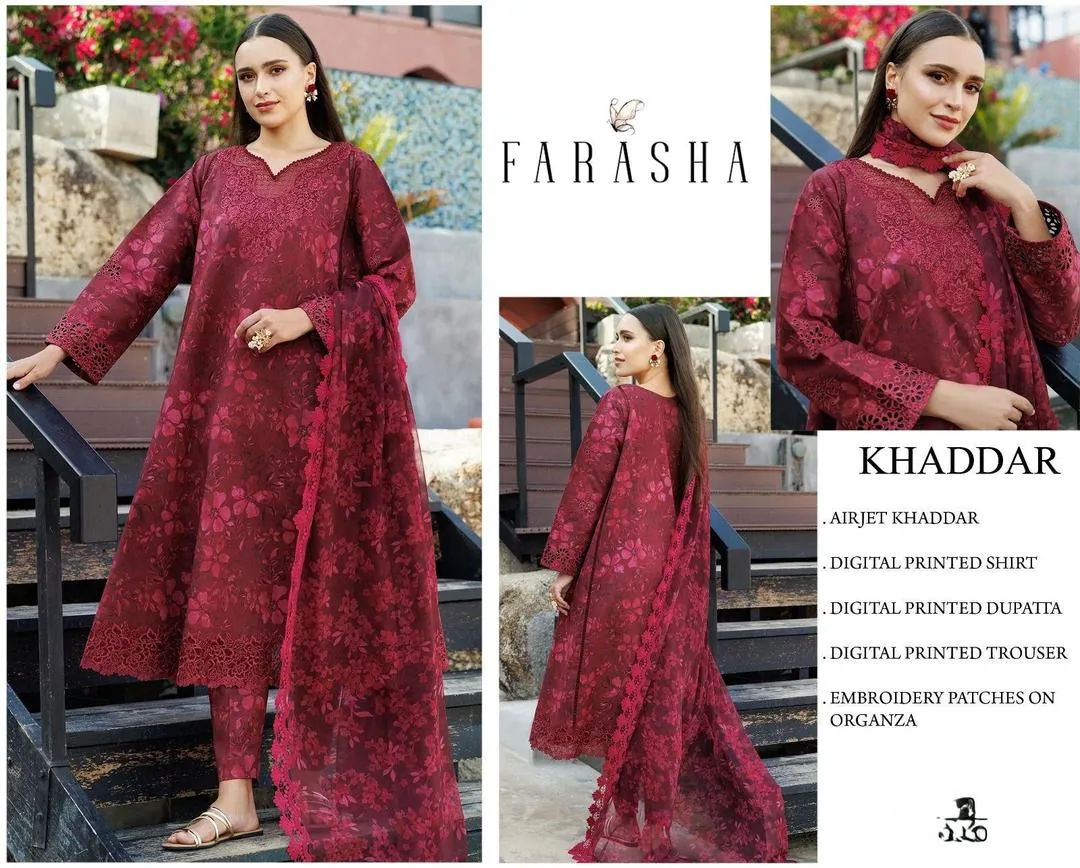 3 Pcs Women's Unstitched Digital Print Suit