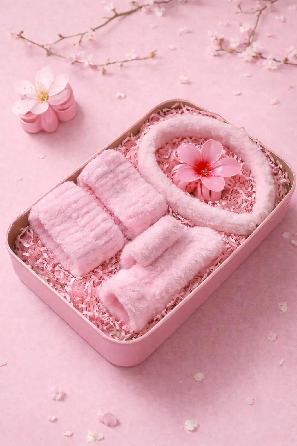 5 Pcs Hair Accessories Set, Headband & Wrist Wash Bands Hair Catchers for Gift 