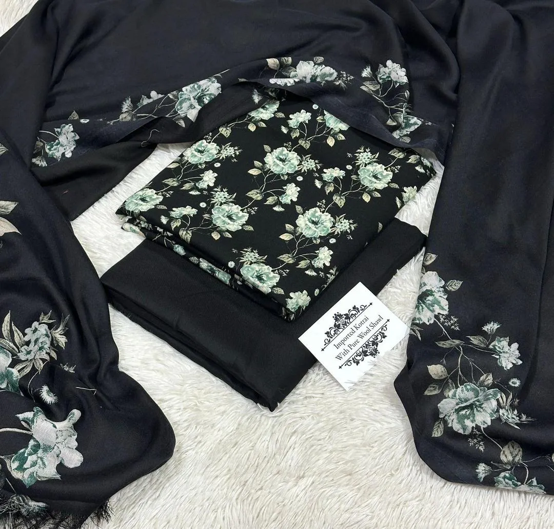 3 Pcs Women's Unstitched Printed Suit