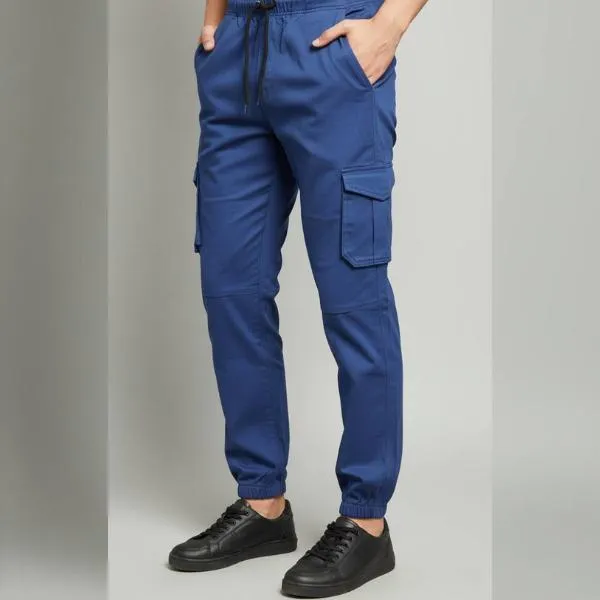 1 Pc Men's Cotton Plain Cargo Pants