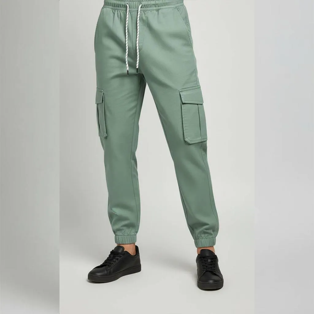 1 Pc Men's Cotton Plain Trouser