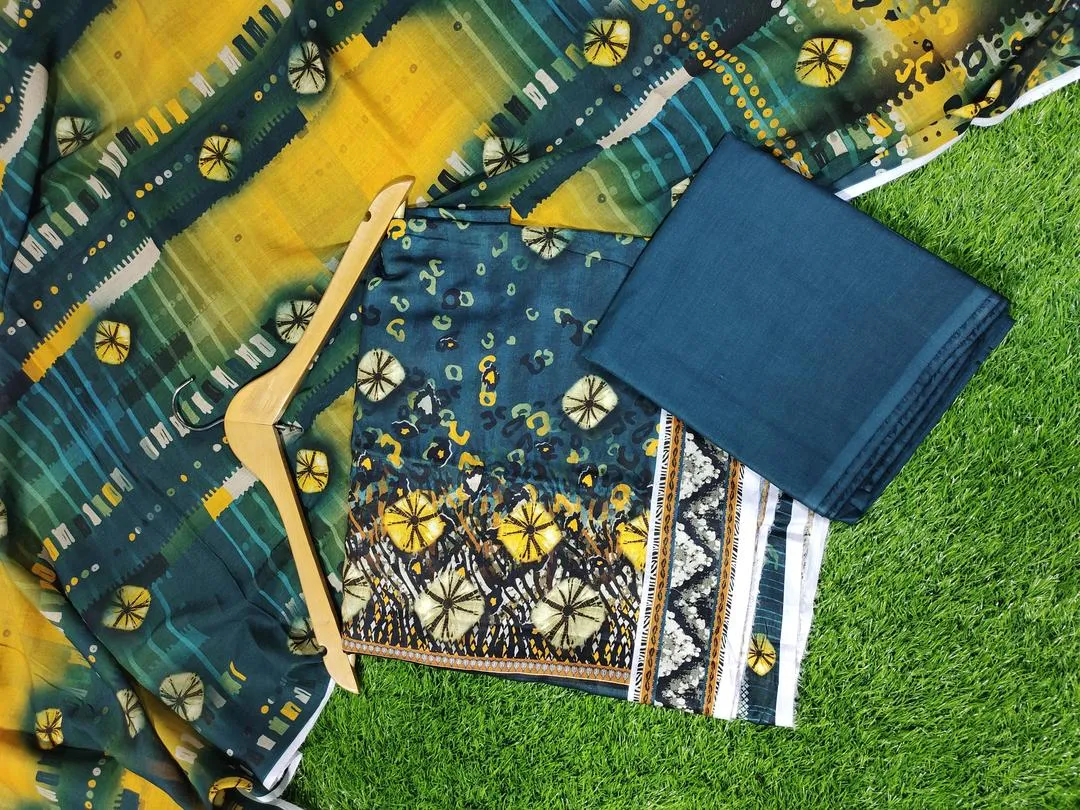 3 Pcs Women's Unstitched Digital Print Suit