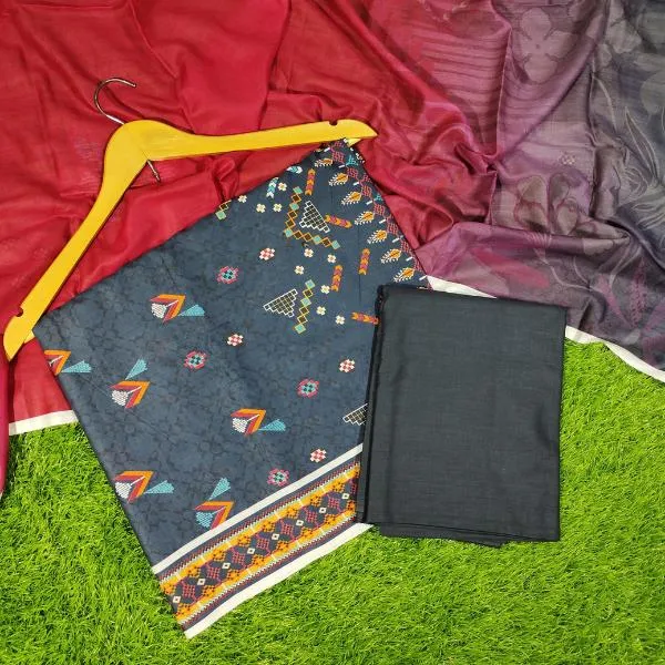 3 Pcs Lawn Women's Unstitched Digital Print Suit