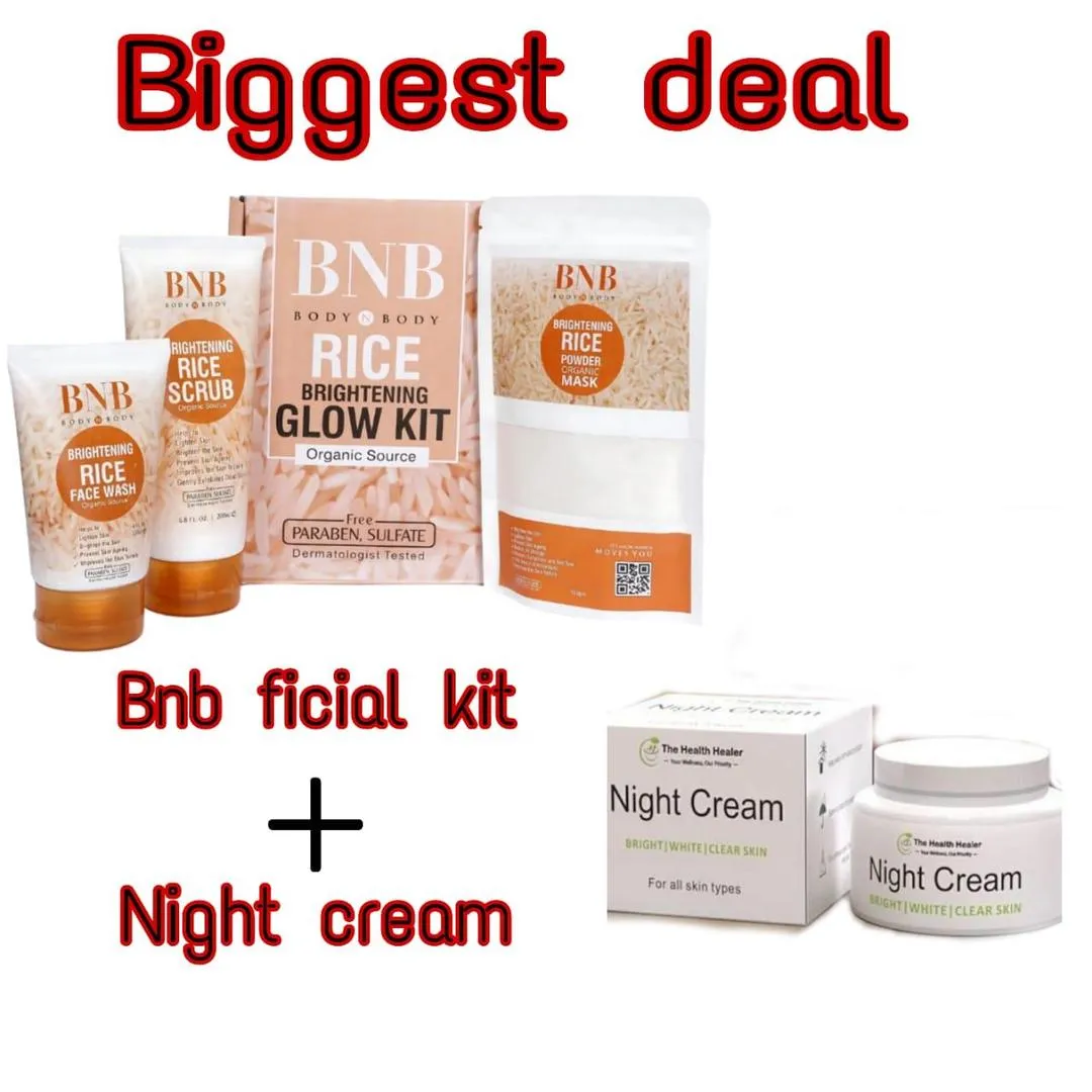 4 in 1 Fcial Kit And Night Cream  Skincare Bundle