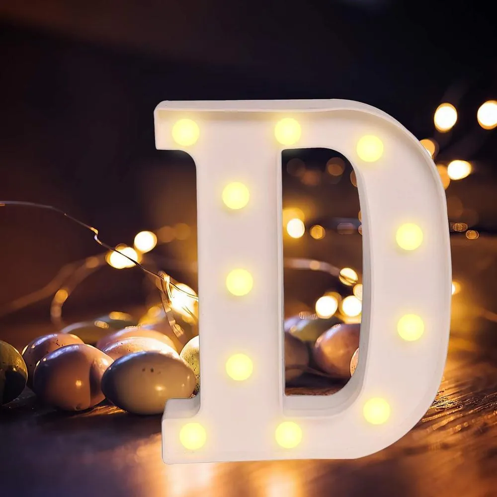 LED Alphabet Battery Operated All Led Letter (D) Including & Led Letter Piece, Light Up Marquee for Night Lights Wedding Birthday Party For Room and Decoration Using Without Electricity