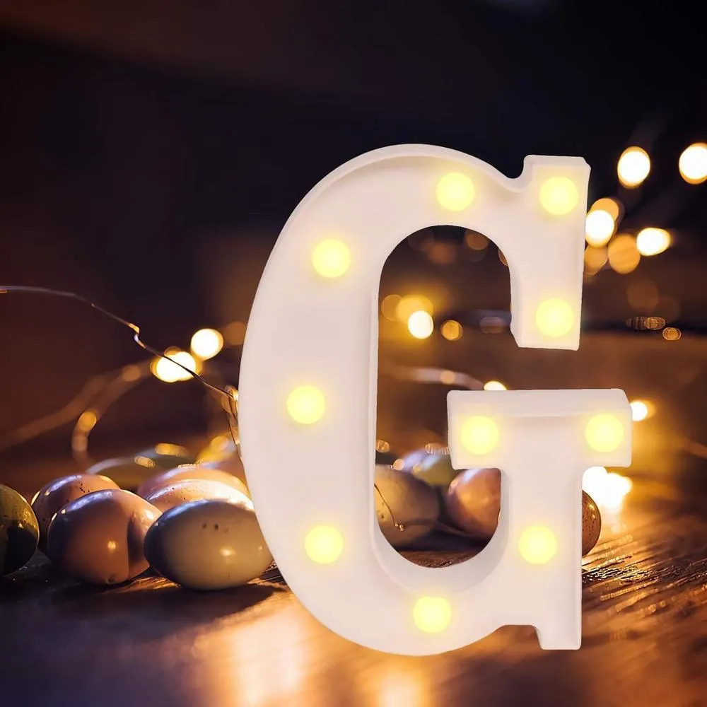 LED Alphabet Battery Operated All Led Letter (G ) Including & Led Letter Piece, Light Up Marquee for Night Lights Wedding Birthday Party For Room and Decoration Using Without Electricity