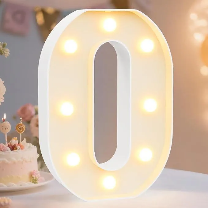 LED Alphabet Battery Operated All Led Letter (O ) Including & Led Letter Piece, Light Up Marquee for Night Lights Wedding Birthday Party For Room and Decoration Using Without Electricity