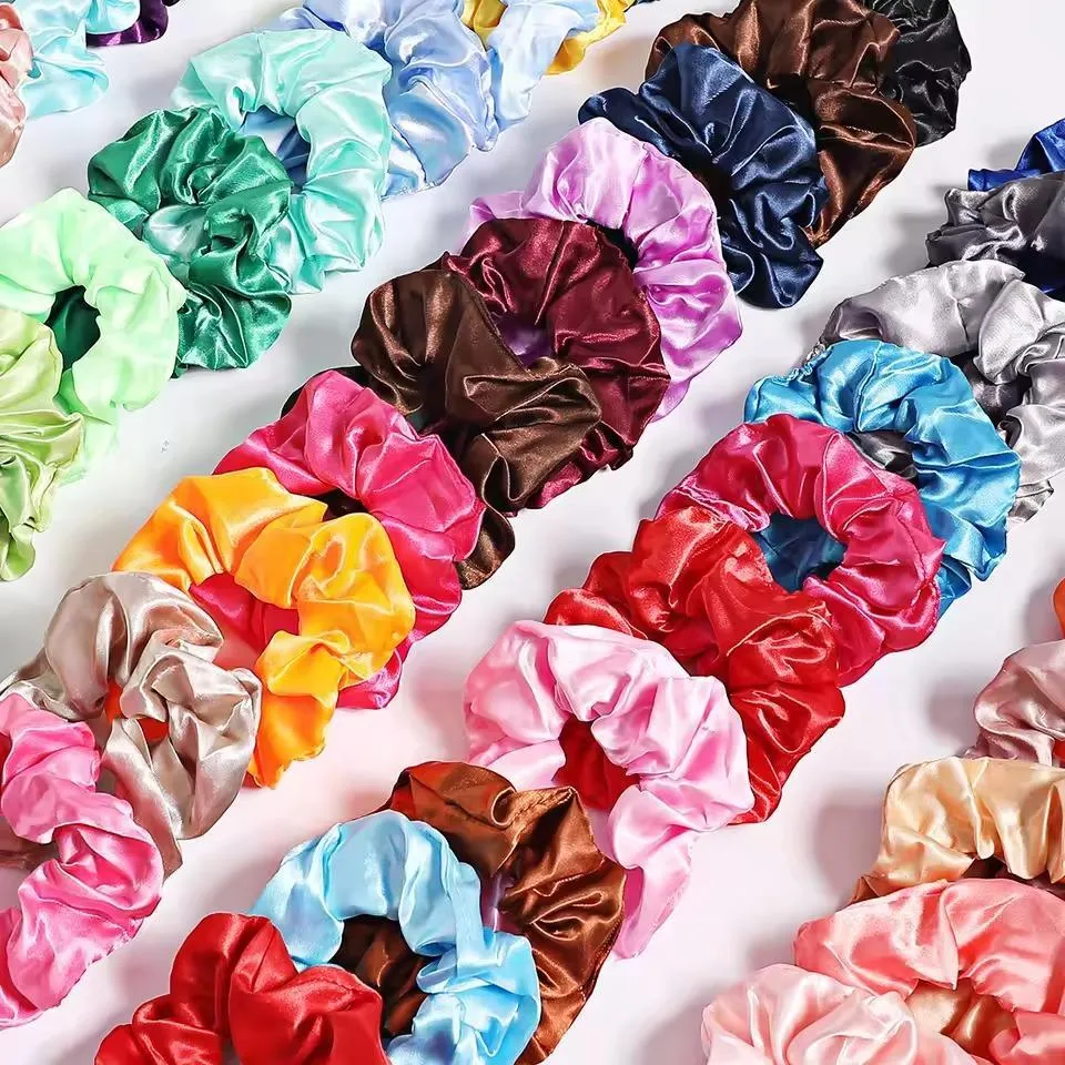 Beautiful Pack of 12 Scrunchies Hair Pony For Girls High Quality Silk Hair Scrunchie Hair Pony For All Women