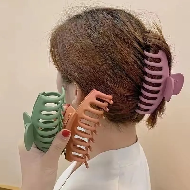 Korean Women Girls Plastic Hair Claws Hair Clips Headwear Large Size Hairpin Crab Barrette Fashion Ornament Hair Accessories