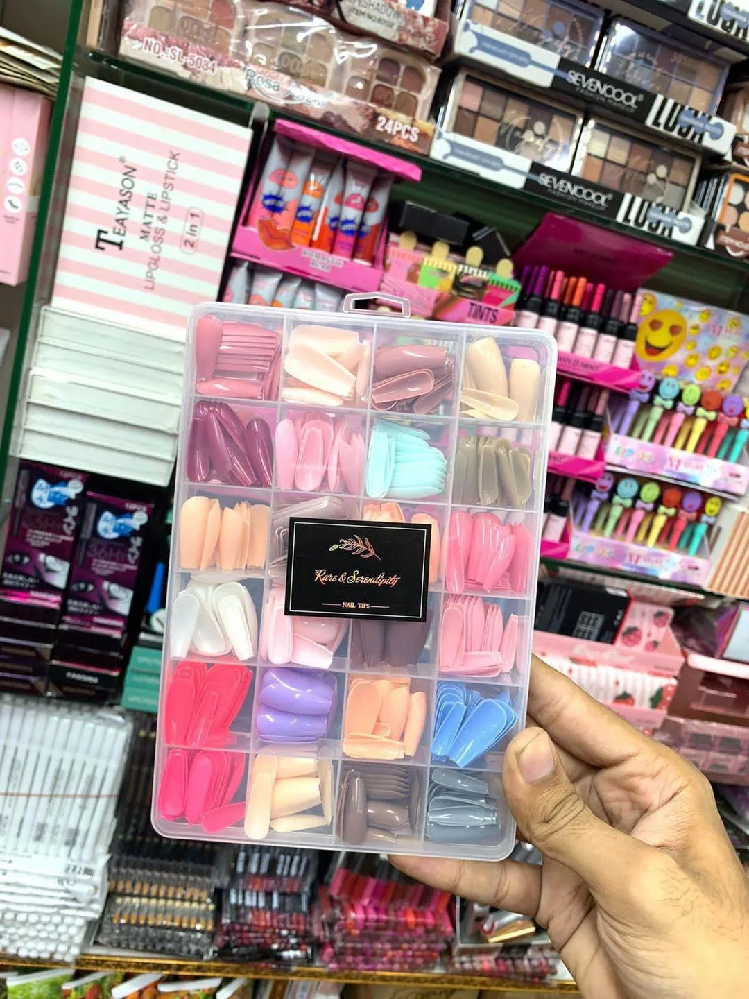 Multicolor Fake Nails - Pack of 576 for Endless Creativity