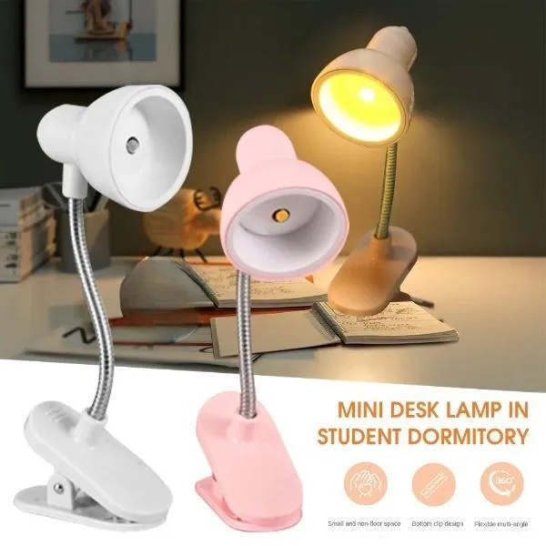 Mini LED Book Reading Light LED Reading Lamp for Night Study & Bedtime Adjustable 360° Desk Light, Eye-Friendly, Compact Bookmark Gift for Book Lovers Mini LED Clip Lamp