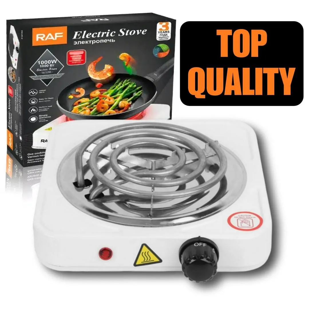 Electric Stove For Cooking, Hot Plate Heat Up in Just 2 Mins, Easy to Clean, 1000W, Automatic