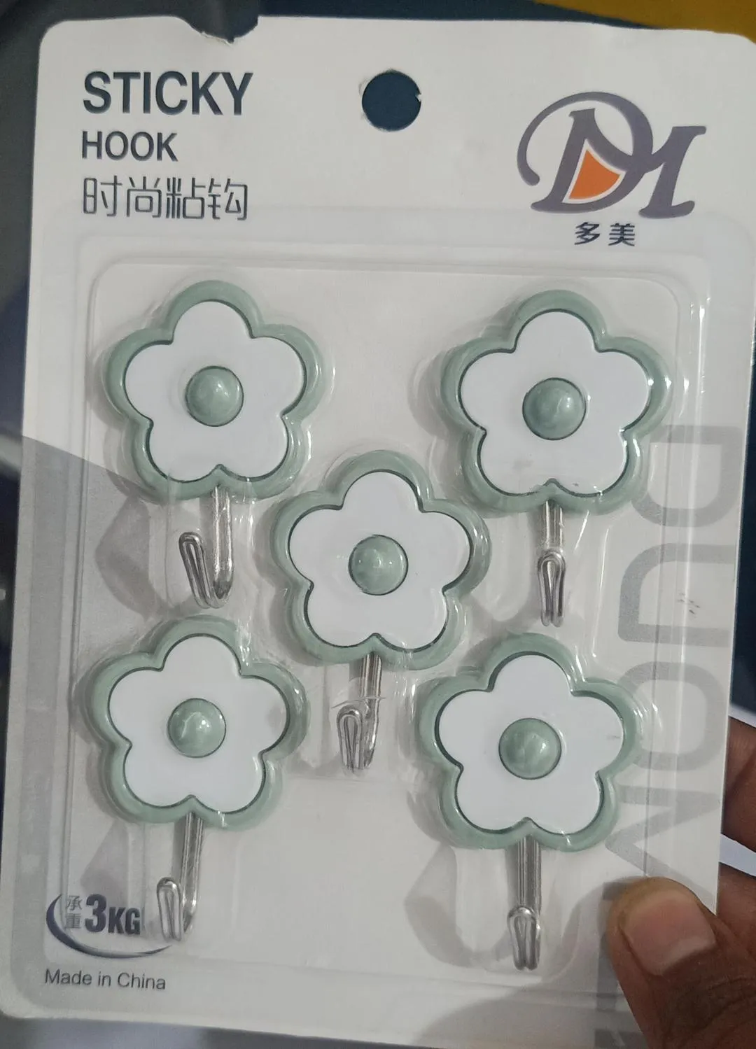 (PACK OF 5) Sticker Wall Hooks for Hanging, Wood Color Very Strong Adhesive, Weight Capacity: 2.0 kg Approximately, Wall Hanging Multipurpose Hoks For Kitchen And Bathrooms Grain Wood Adhesive Hooks