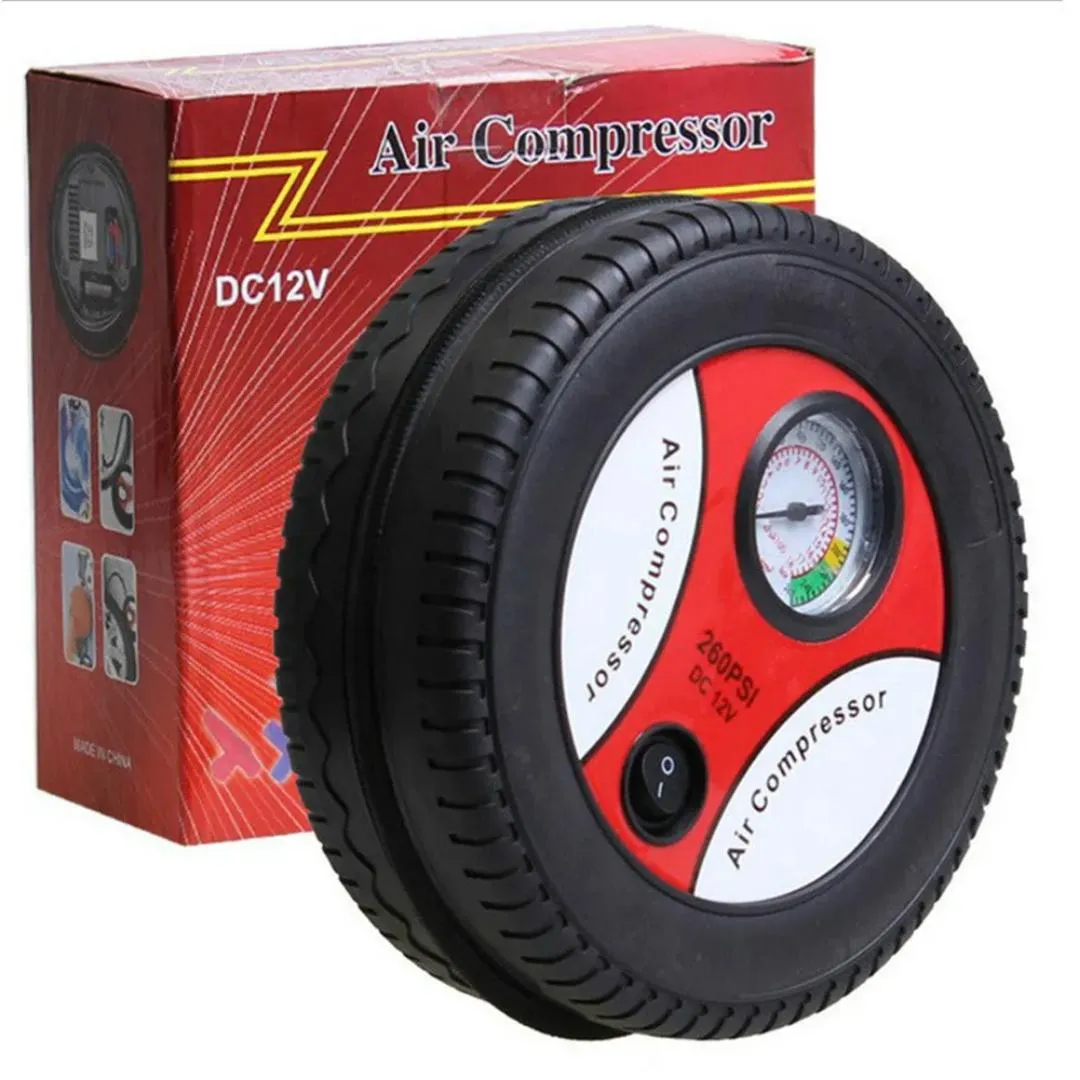Portable Car Air Compressor 12V Electric Tire  Inflator Pump with Pressure Gauge for Car, Bike & Scooter 12V Mini Air Pump Household Automobile Tire Inflator Portable Electric Air Compressor Pump