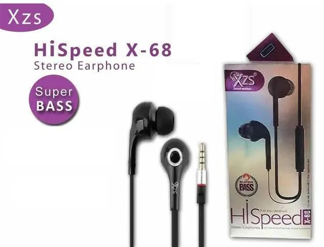 XZS X-68 Handsfree Crystal Clear Handsfree Deep Bass 3.5mm Built-in Microphone
