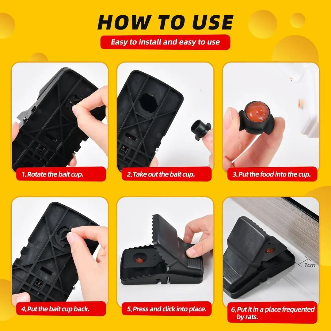 6PC Heavy Duty Rat Trap Mouse Trap Mice Catcher High Quality Plastic Reusable