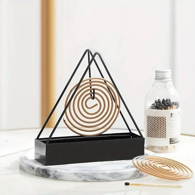 2 Pc Mosquito Coil Stand Mosquito Coil Holder Stand Triangle Full Metal