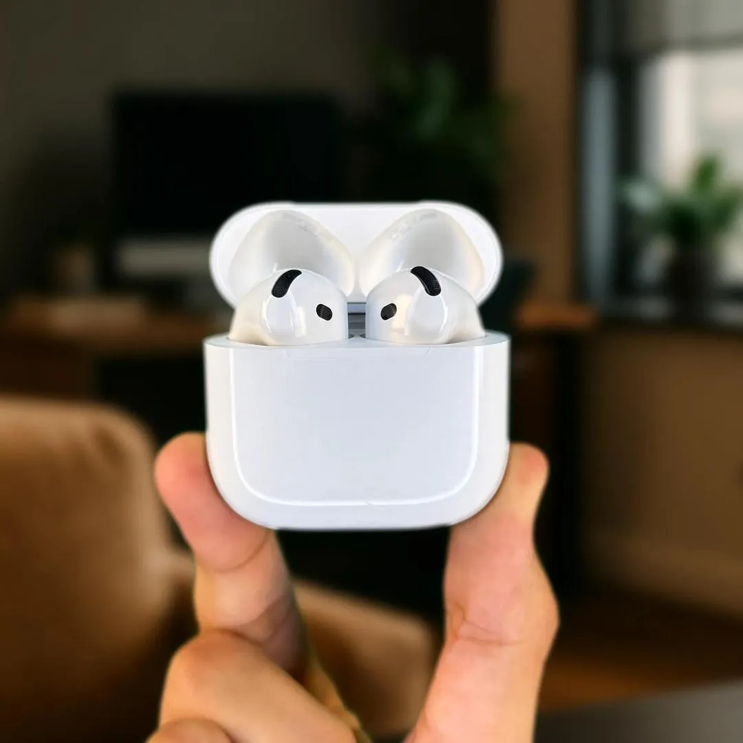 White AirPods Pro 4 with ANC