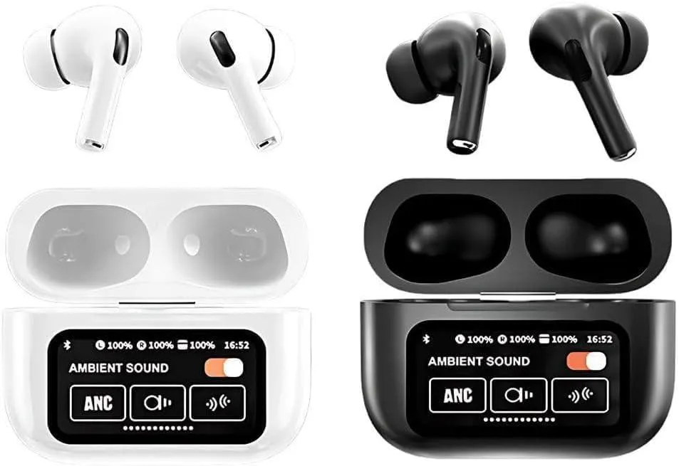 White AirPods Pro with LCD Case ANC Bluetooth 5.0