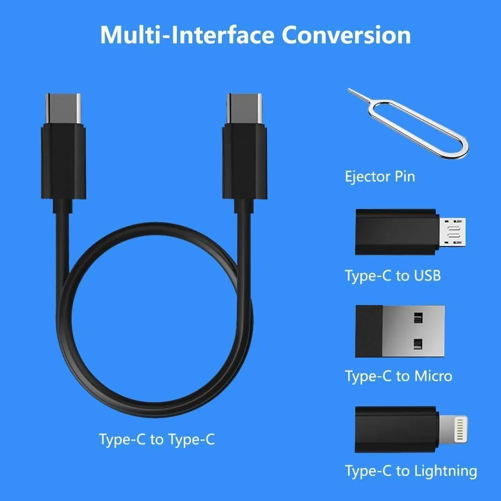 60W Fast Charging Cable Storage Box for iPhone & Android