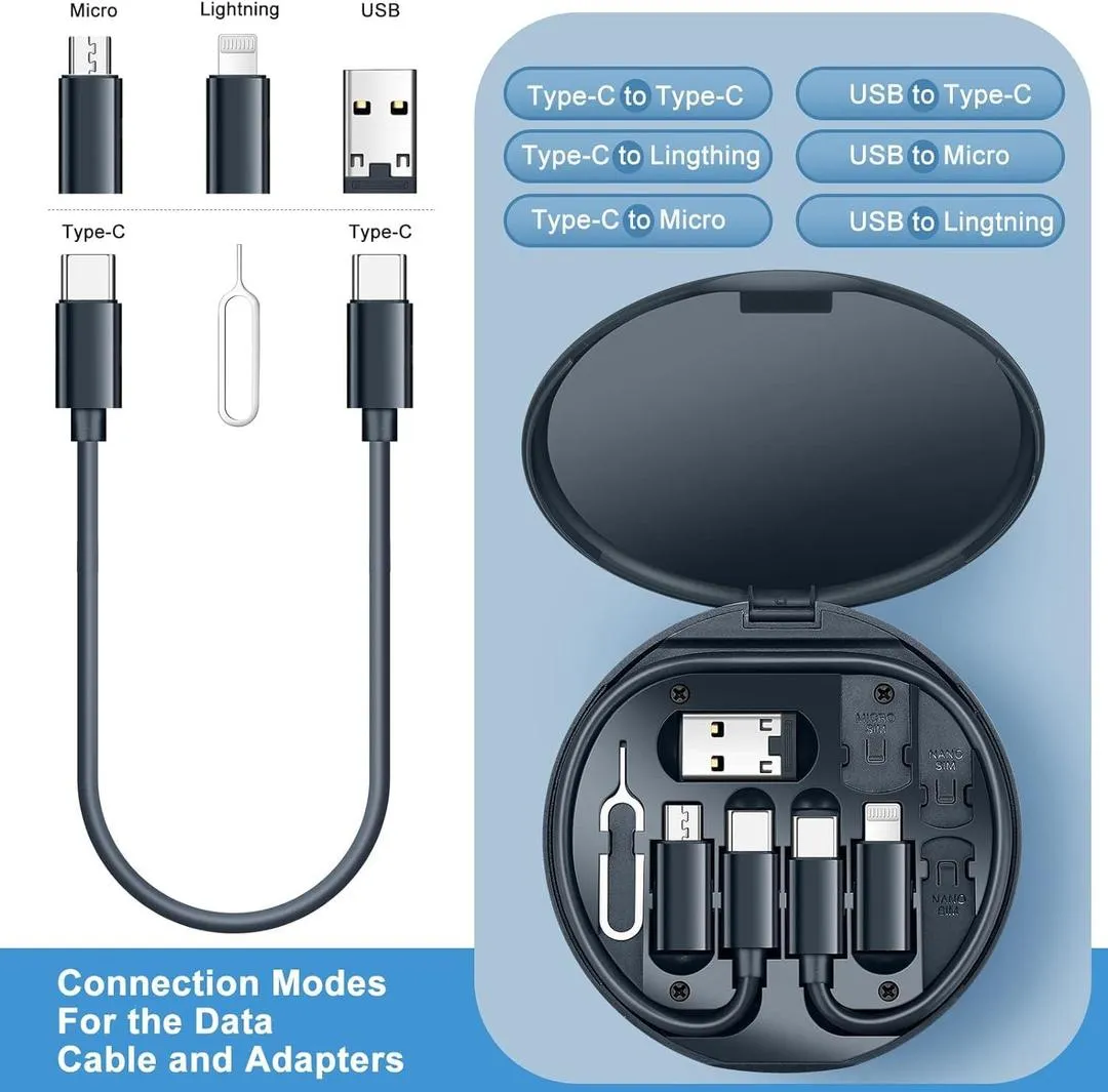 60W Fast Charging Cable Storage Box for iPhone & Android