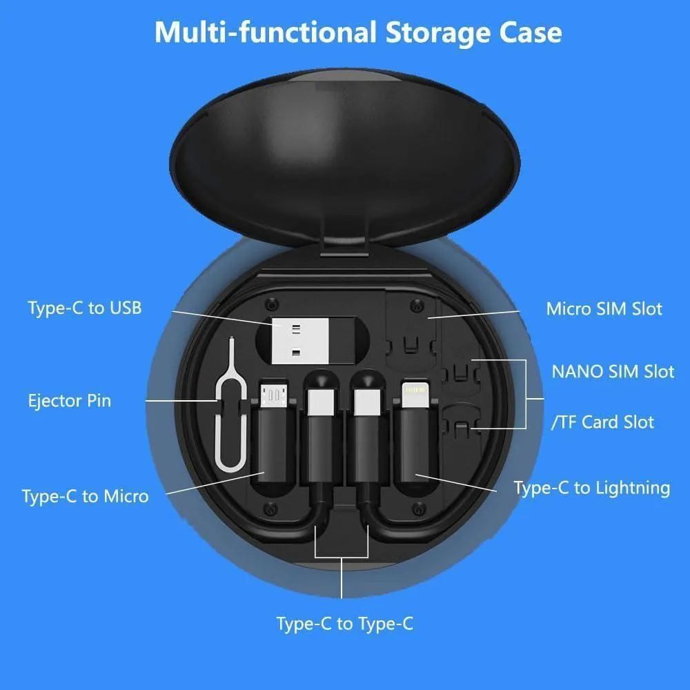 60W Fast Charging Cable Storage Box for iPhone & Android