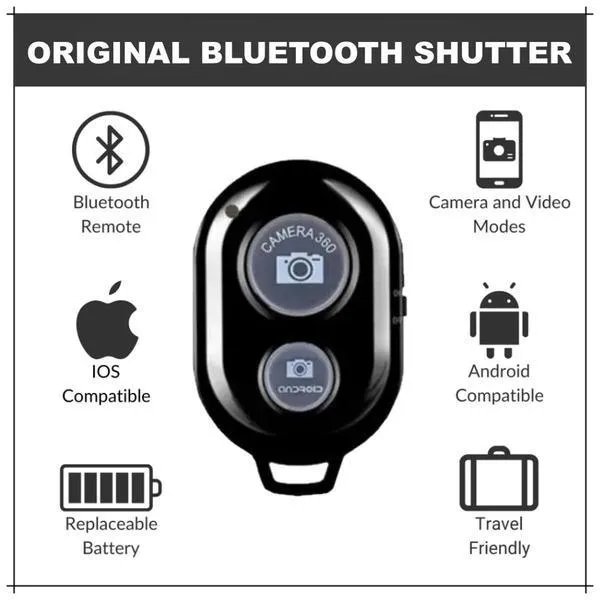 Wireless Bluetooth Selfie Shutter Remote Controller For Selfies TikTok YouTube All Mobiles and Tablets Supported
