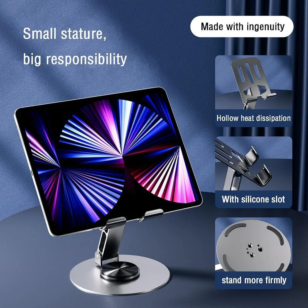 360° Adjustable Metal Phone & Tablet Stand Black