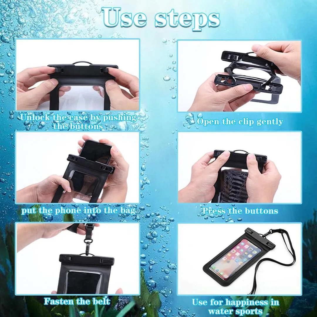 Waterproof Phone Pouch White IP68 30M