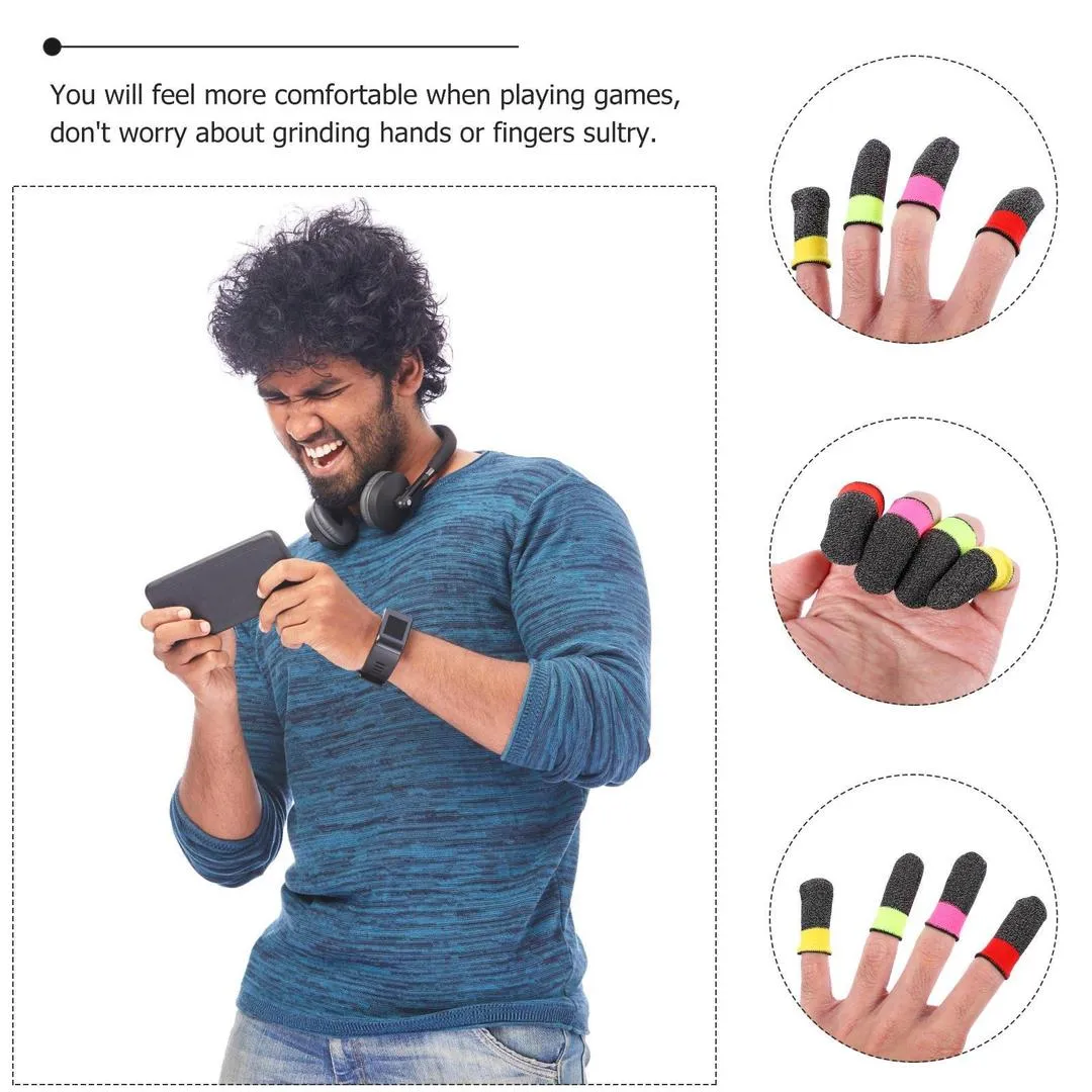 Gaming Finger Sleeves Anti-Sweat Touch Screen Gloves 10 Pcs