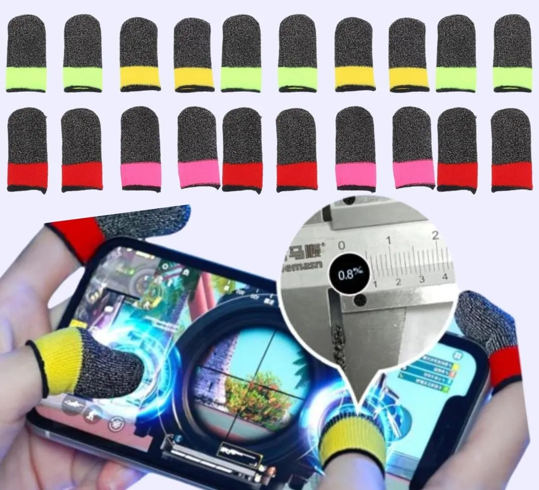 15 Pairs Gaming Thumb Gloves | Black, 2-Color & Memo Thumbs | Fast Touch | Anti-Sweat & Anti-Slip Gloves for PUBG, Free Fire, BGMI | Android & iPhone Compatible