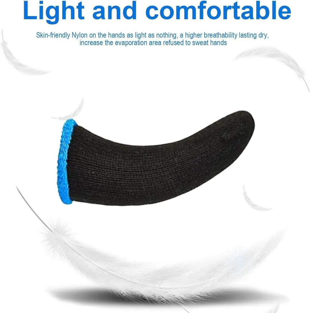 Black Gaming Thumb Sleeves 24 Pcs Fiber Spandex