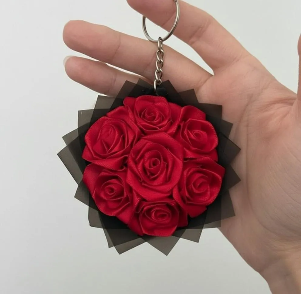 Handmade Roses Keychain