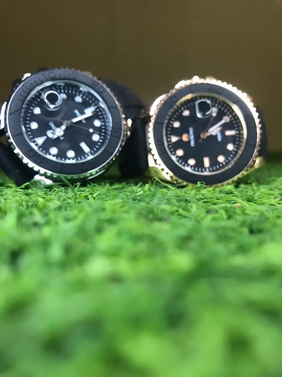 Porking Watch Black Gold Silicone Strap Water Resistant