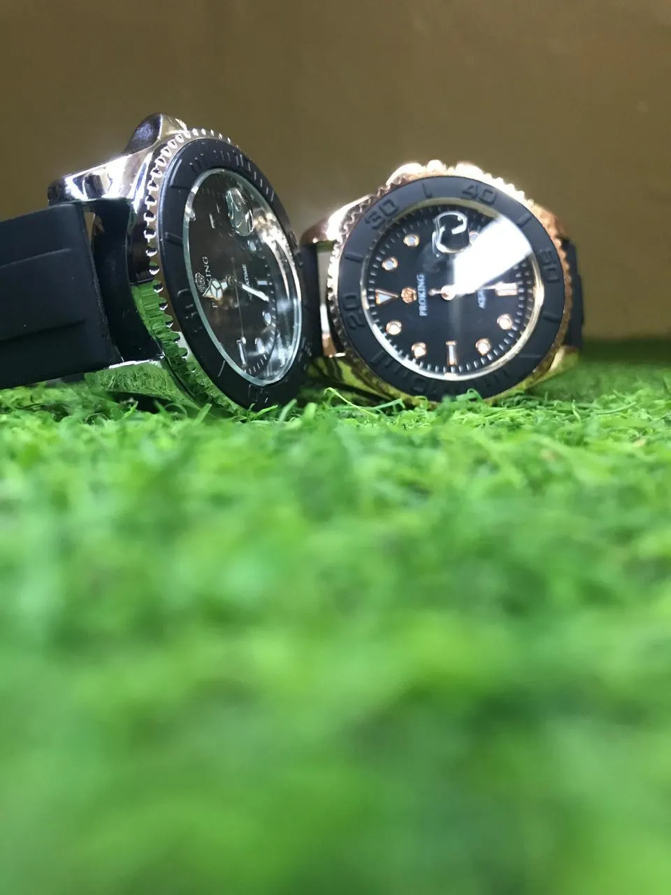 Porking Watch Black Gold Silicone Strap Water Resistant
