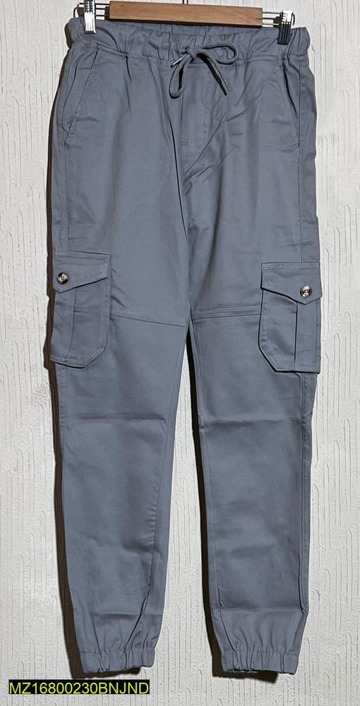 1 Pc Men's Stitched Cotton Plain Cargo Pants