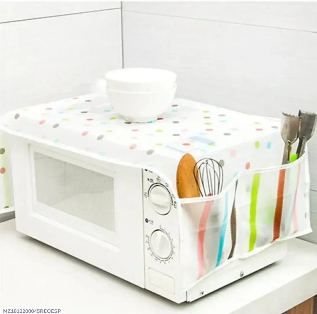 Microwave Cover with Pockets & Polka Dot Design