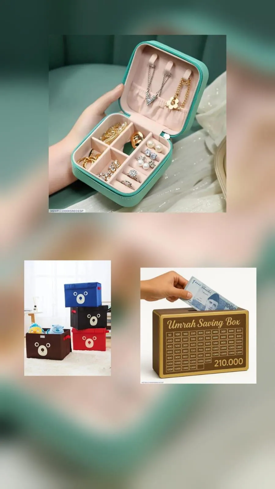 Multicolor Home Accessories Bundle - 3 Pcs 